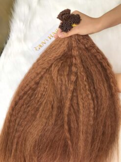 I Tip Hair Extensions Yaki Straight Brown Color 100% Human Hair 9 I-Tip Hair Extensions Yaki Straight Brown Color 100% Human Hair