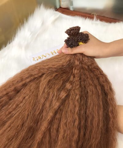 I-Tip Hair Extensions Yaki Straight Brown
