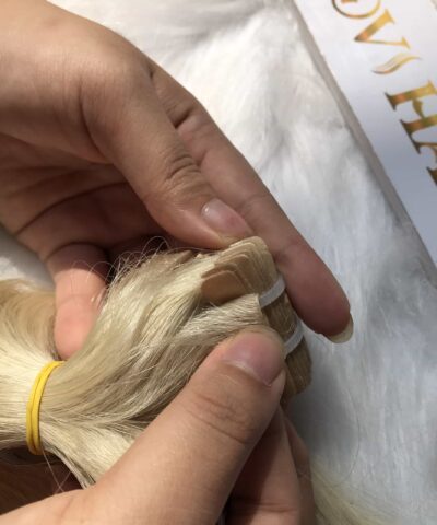 invisible tape hair extensions blonde color vietnamese hair