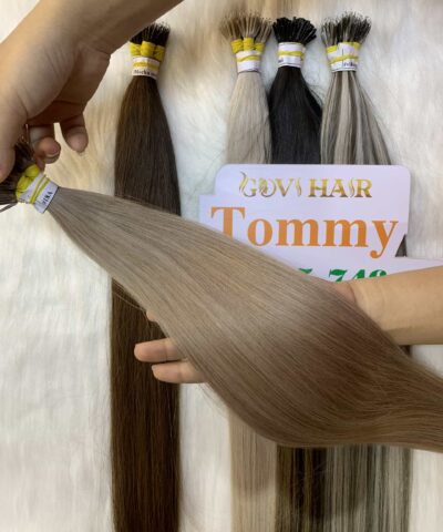 18 Inch Straight #18A Cool Ash Blonde Color Nano Ring Hair Extensions 8 nanoring vietnamese raw hair extension straight 18a color