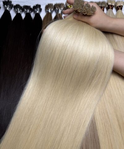 Alternative view of 22 Inch Straight Blonde Nano Ring Hair Extensions 100% Human Hair