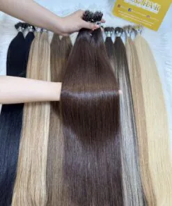 22 Inch Straight #4 Medium Brown Color Nano Ring Hair Extensions