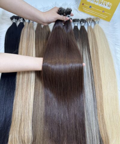 22 Inch Straight #4 Medium Brown Color Nano Ring Hair Extensions