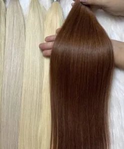 20 Inch Straight #6 Chestnut Brown I Tip Hair Extensions Virgin Hair