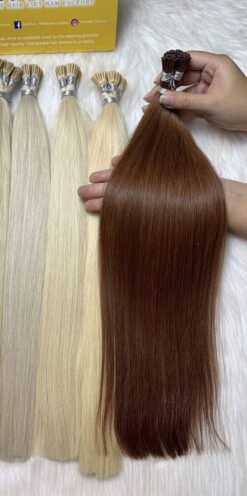 20 Inch Straight #6 Chestnut Brown I Tip Hair Extensions Virgin Hair