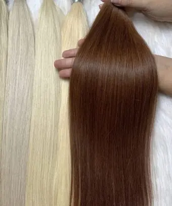20 Inch Straight #6 Chestnut Brown I Tip Hair Extensions Virgin Hair