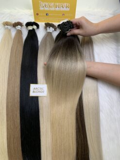 20 Inch Straight Ombre Blonde Color Flat Tip Hair Extensions