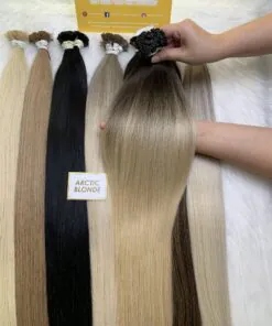 20 Inch Straight Ombre Blonde Color Flat Tip Hair Extensions