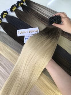 20 Inch Straight Ombre Blonde Color Flat Tip Hair Extensions