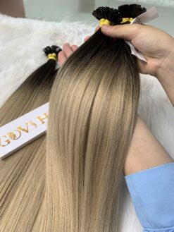 20 Inch Straight Ombre Blonde Color Flat Tip Hair Extensions