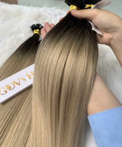 20 Inch Straight Ombre Blonde Color Flat Tip Hair Extensions Vietnamese Hair 6 20 Inch Straight Ombre Blonde Color Flat Tip Hair Extensions