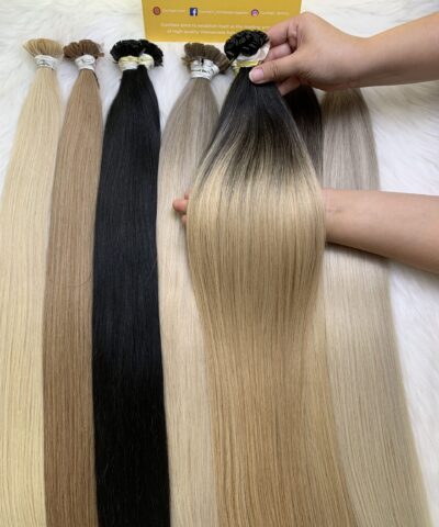 20 Inch Straight Ombre Blonde Color Flat Tip Hair Extensions