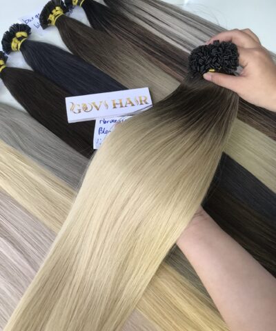20 Inch Straight Ombre Blonde Color Flat Tip Hair Extensions Vietnamese Hair 7 20 Inch Straight Ombre Blonde Color Flat Tip Hair Extensions