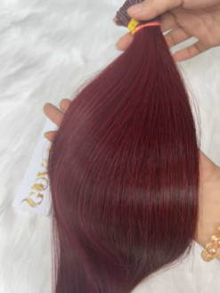 Straight Red Wine Color I Tip Hair Extensions