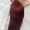 28 Inch Straight Red Wine Color I Tip Hair Extensions