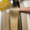 24 Inch Straight #1B/18C Ombre Color Flat Tip Hair Extensions Pre Bonded Keratin 27 Straight #1B/18C Ombre Flat Tip Hair Extensions