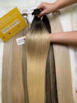 Straight #1B/18C Ombre Flat Tip Hair Extensions