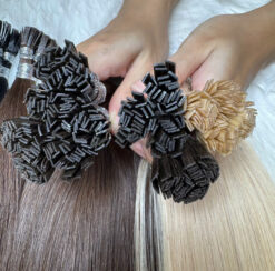 Straight #4 Natural Brown Human Hair Flat Tip Extensions