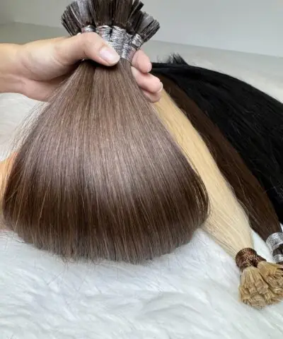 20 Inch Straight #4 Chocolate Brown Color Human Hair Flat Tip Extensions Pre Bonded 6 20 Inch Straight #4 Natural Brown Human Hair Flat Tip Extensions
