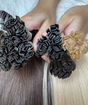 Straight #4 Natural Brown Human Hair Flat Tip Extensions