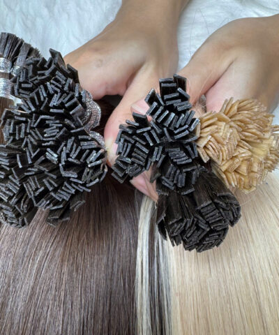 Straight #4 Natural Brown Human Hair Flat Tip Extensions