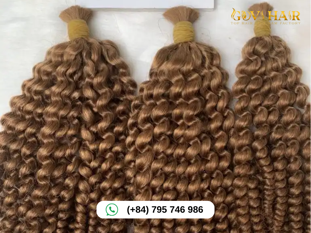 Bulk Hair Deep Wave Brown Color Raw Vietnamese Hair