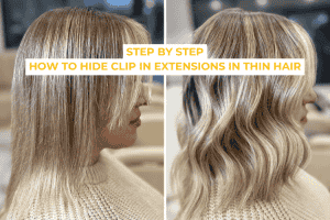 how to hide clip in extensions in thin hair