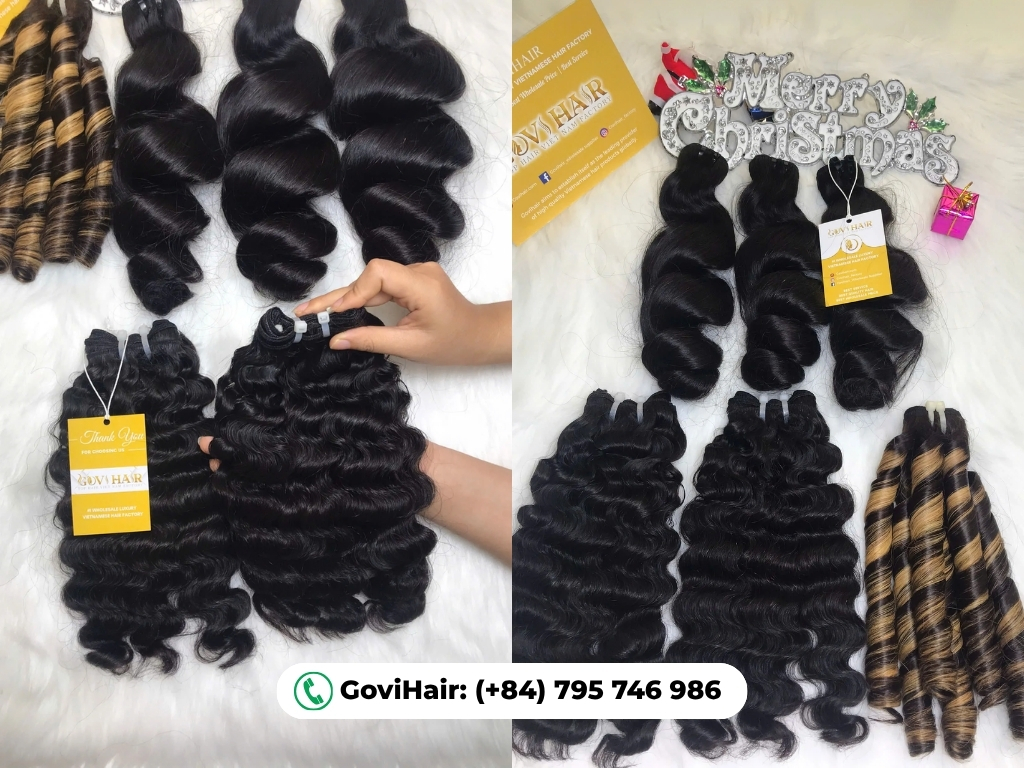 Vietnamese curly hair extensions made from 100% raw human hair
