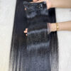 20 Inch Straight #1B Natural Color Clip In Hair Extensions 100% Raw Hair 10 #1B Natural Color Clip In Hair Extensions