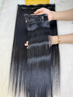 #1B Natural Color Clip In Hair Extensions