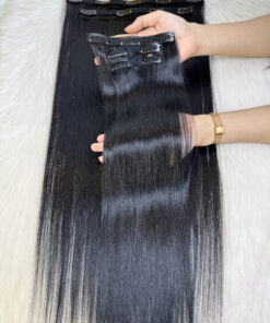 #1B Natural Color Clip In Hair Extensions