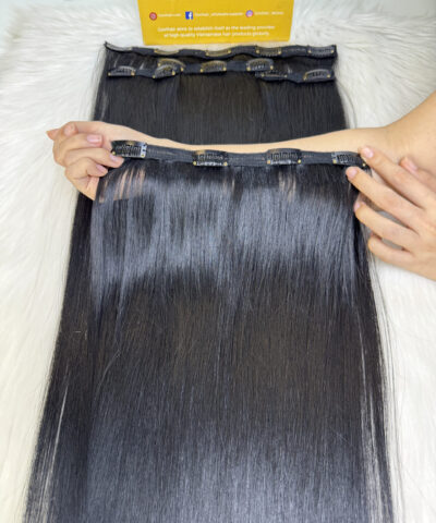 #1B Natural Color Clip In Hair Extensions