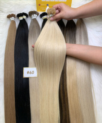 20 Inch Straight #60 Blonde Color Flat Tip Hair Extensions Pre-Bonded Keratin 5 20 Inch Straight #60 Blonde Flat Tip Hair Extensions