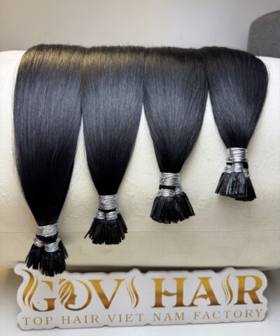 22 Inch Straight #1 Jet Black Color Flat Tip Hair Extensions Virgin Vietnamese Hair 7 Straight Natural Color Flat Tip Hair Extensions
