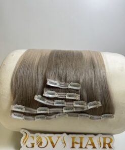 Straight Ombre Ash Blonde Color Clip In Hair Extensions