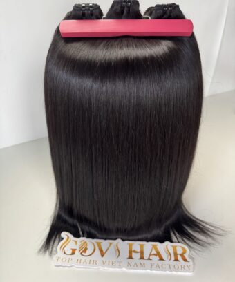 26 Inch #1B Natural Black Bone Straight Machine Weft Hair Extensions