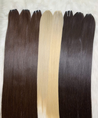 20 Inch Straight #4 Chocolate Brown Color Feather Weft Hair Extensions Raw Hair 5 9D Feather Hair Extensions #4 Color Raw Vietnamese Hair