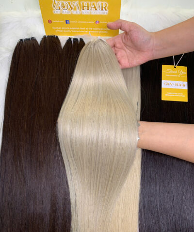 Feather Line Hair Extensions Blonde Color Raw Vietnamese Hair