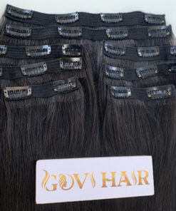 22 Inch Straight #1B Natural Black Color Clip In Hair Extensions 100% Raw Hair 13 Clip in hair extensions natural color