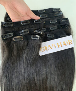 22 Inch Straight #1B Natural Black Color Clip In Hair Extensions 100% Raw Hair 11 Clip in hair extensions natural made from Vietnamese hair