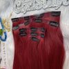 Human Hair Clip In Extensions Red Wine Color 7 Clip in hair extensions red wine color vietnam hair