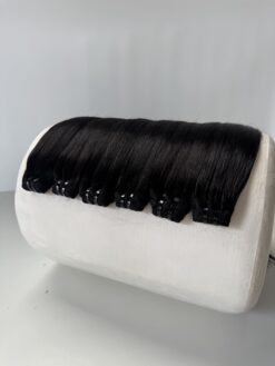 Bone Straight Machine Weft Hair Extensions 22 Inch #1 Jet Black