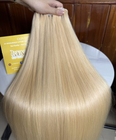 Bone Straight Machine Weft Hair Extensions 26 Inch #613 Bleach Blonde Color 7 Bone Straight Machine Weft Hair Extensions 26 Inch #613 Bleach Blonde