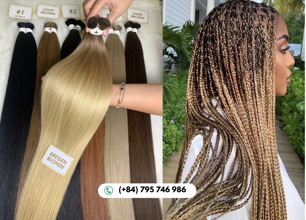 Straight Bulk Human Hair for Braiding Bregen Blonde Color 8 Bregen Blonde Hair Combines Golden and Ash Hues