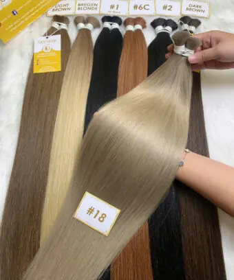Straight Bulk Human Hair for Braiding 18 Color