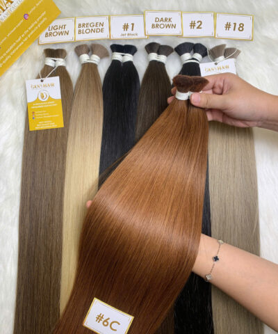 Straight Bulk Human Hair for Braiding 6 Color