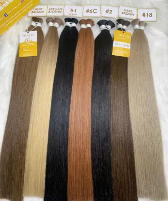 Bulk Hair Extensions Dark Brown Color Premium Vietnamese Hair