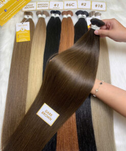 Straight Bulk Human Hair for Braiding Dark Brown Color