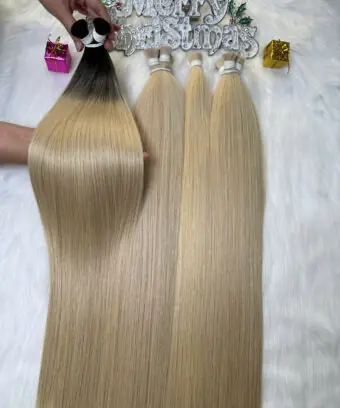 Bulk Hair Ombre Blonde Color Vietnamese Hair Extensions