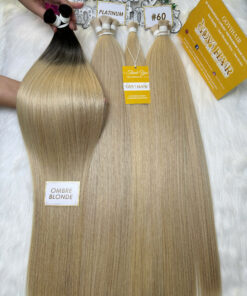Straight Bulk Human Hair for Braiding Ombre Blonde Color